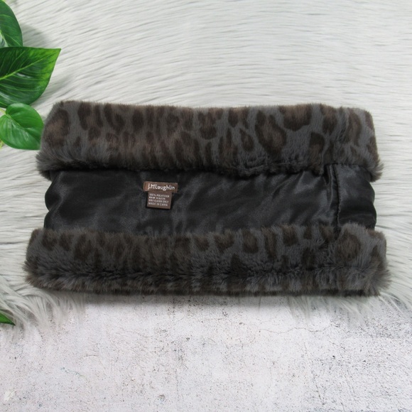 J. McLaughlin Faux Fur Snow Leopard Snood Neck Warmer Women’s One Size - Picture 8 of 12